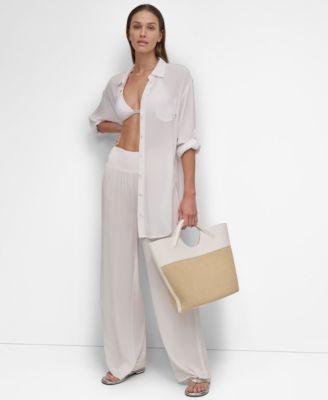 dkny womens beach cover up shirt pants