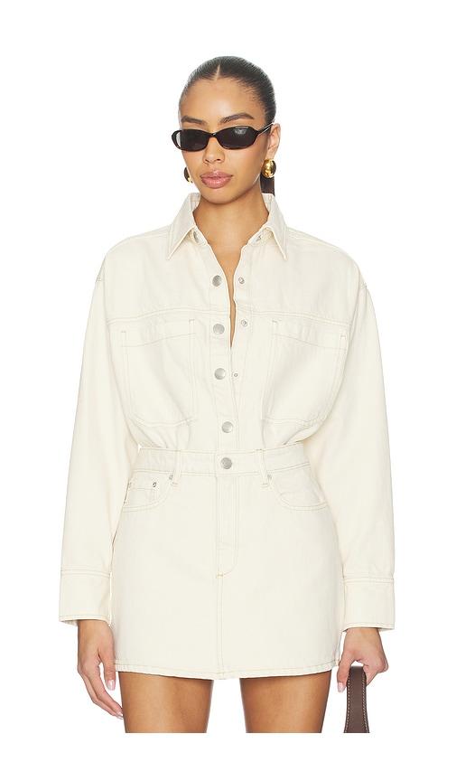dl1961 addison denim overshirt in cream. - size l (also in m, s, xs)