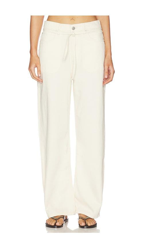 dl1961 casie aura mid rise relaxed wide leg jeans in cream. - size 23 (also in 24, 25, 26, 27, 28, 29, 30, 31, 32)