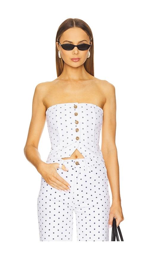 dl1961 cropped bustier top in white. - size l (also in xs)