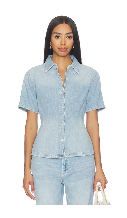dl1961 dl aura joice denim shirt in blue. - size l (also in s, xs, m)