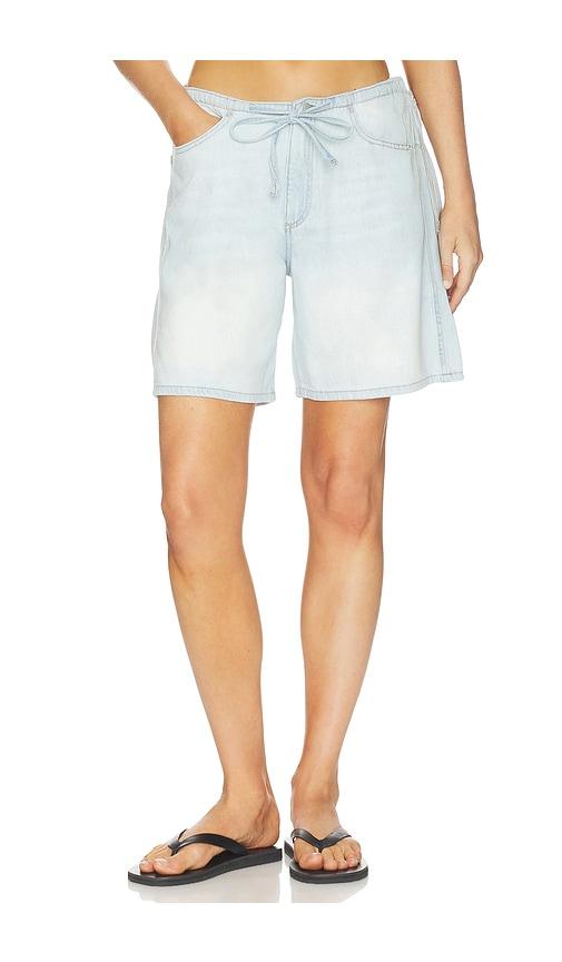 dl1961 dl aura sienna low-slung drawstring short in blue. - size 23 (also in 26, 28, 29)