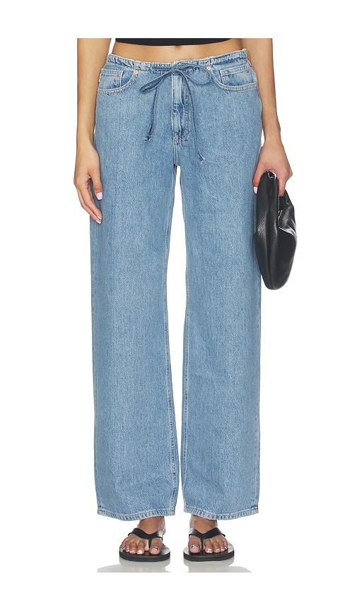 dl1961 dl aura sienna low slung relaxed wide leg jeans in blue. - size 25 (also in 27, 29)