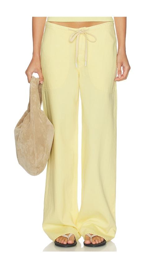 dl1961 dl aura sienna low slung relaxed wide leg jeans in lemon. - size 23 (also in 25, 27, 28, 29)
