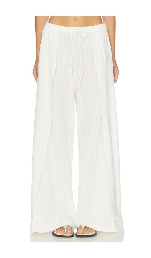 dl1961 dl palazzo low-rise relaxed cotton gauze pant in white. - size m (also in xs, s)