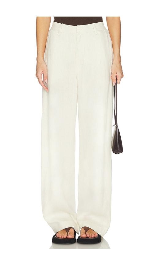 dl1961 dl taylor relaxed barrel high rise linen pants in cream. - size 23 (also in 26, 27, 28, 29, 30, 32)