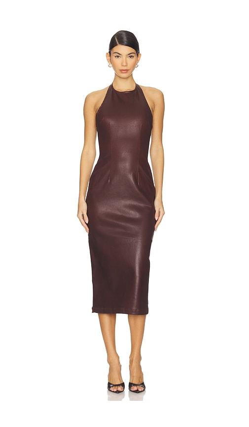 dl1961 esme coated midi dress in red. - size s (also in xs)