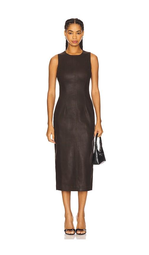 dl1961 esme midi dress in brown. - size l (also in xs)