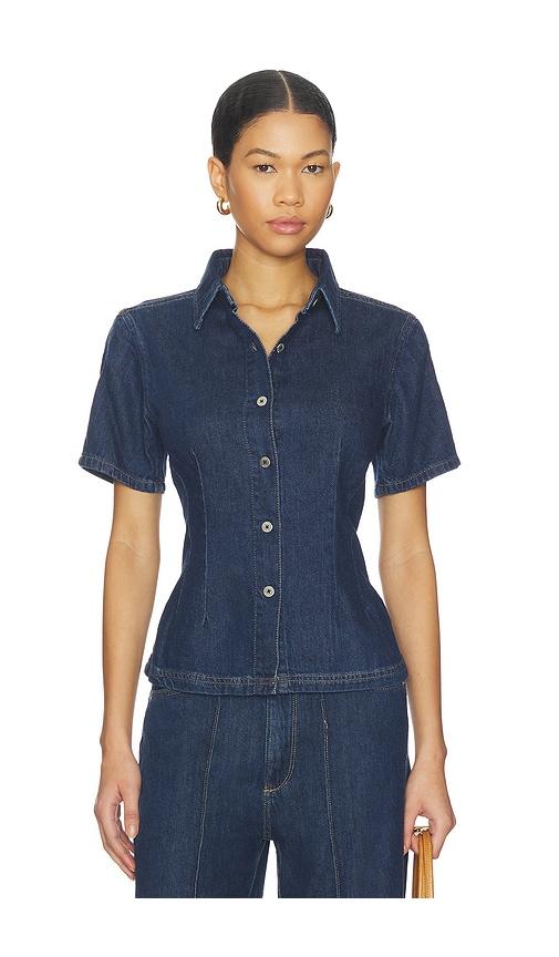 dl1961 joice aura denim shirt in blue. - size l (also in xs, m)