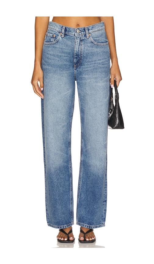 dl1961 karmine high rise refined wide leg jeans in blue. - size 28 (also in 32)