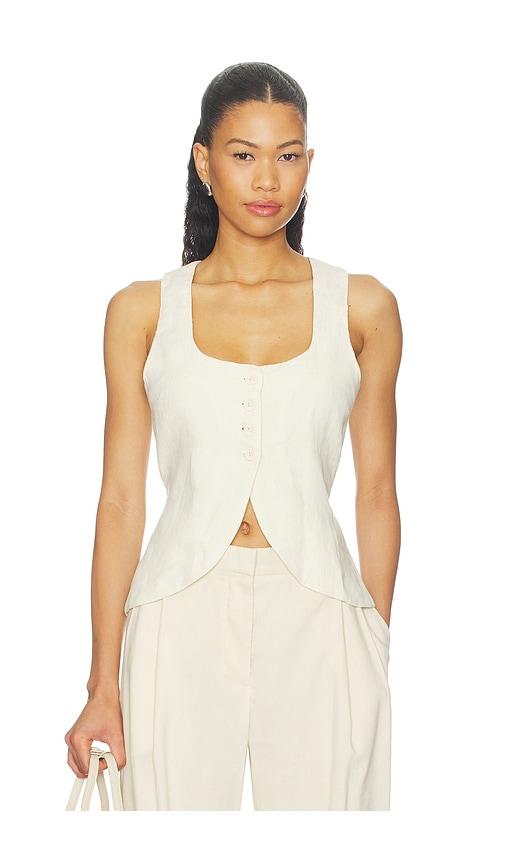 dl1961 mona vest top in cream. - size l (also in m, s, xs)