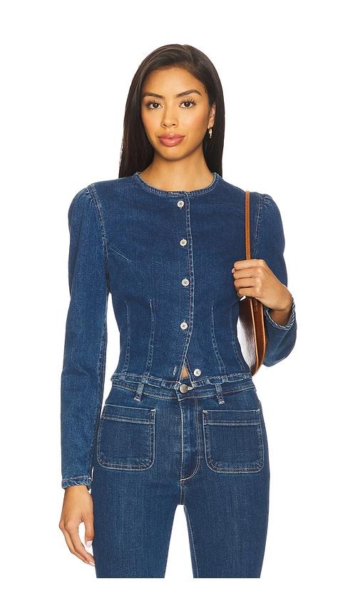 dl1961 sculpted top in blue. - size l (also in xs, s, m)