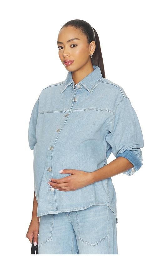 dl1961 x bumpsuit addison maternity overshirt in blue. - size l (also in xs, s, m)