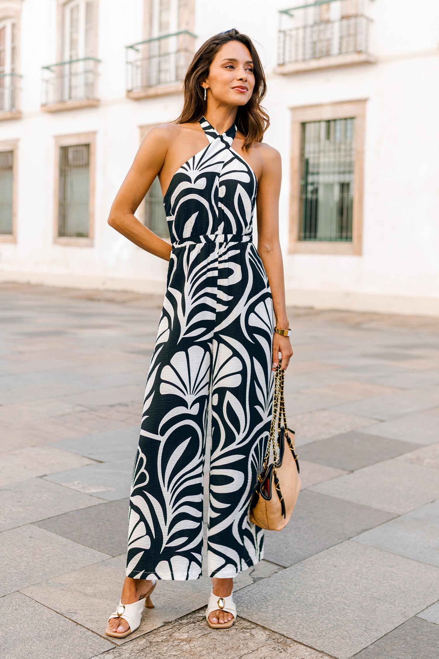 dockside drive tropical jumpsuit - l