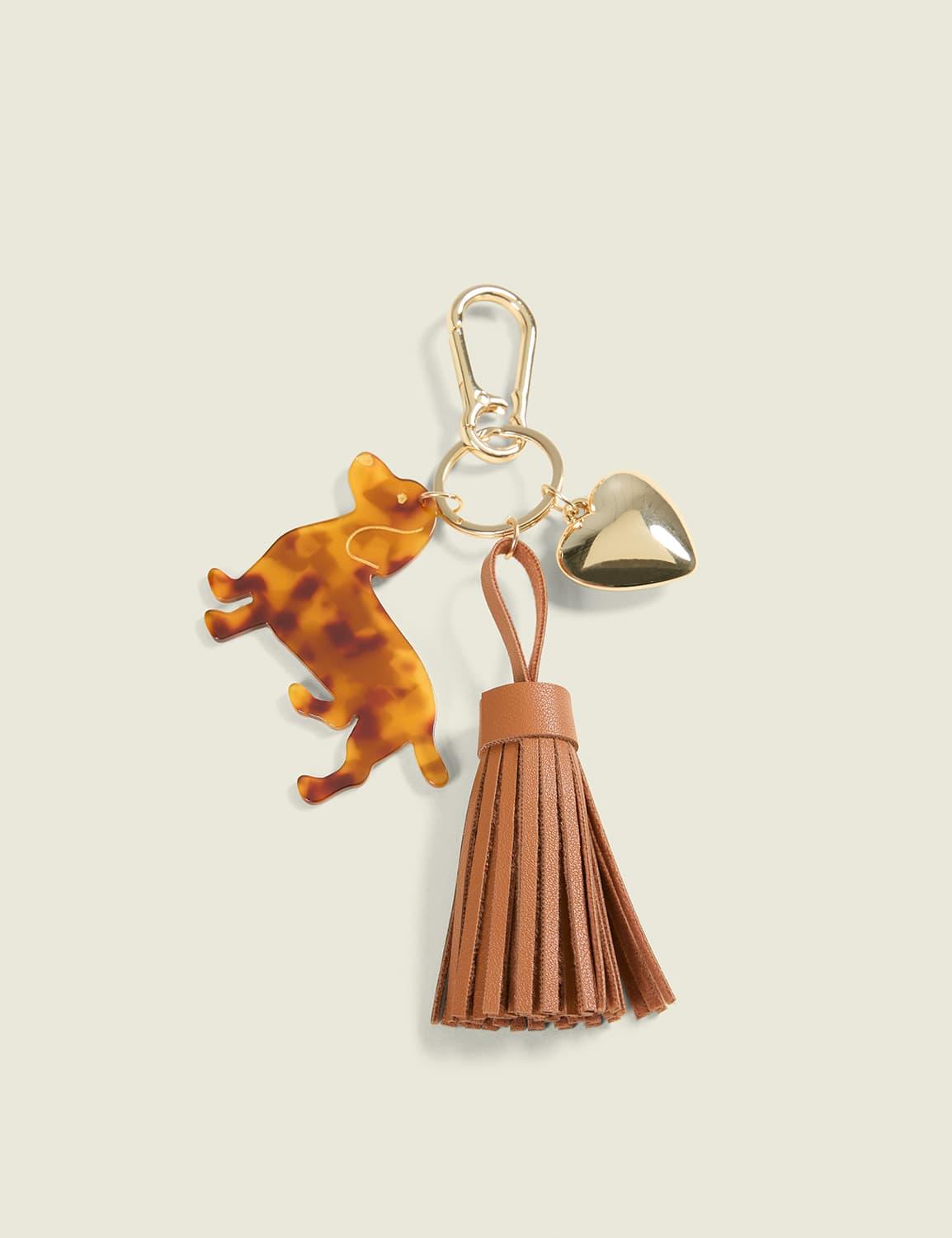 dog & tassel bag charm