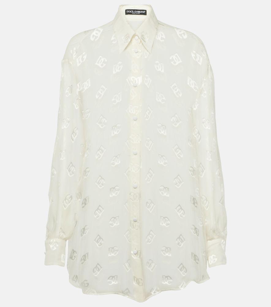 dolce & gabbana burnout sheer silk shirt