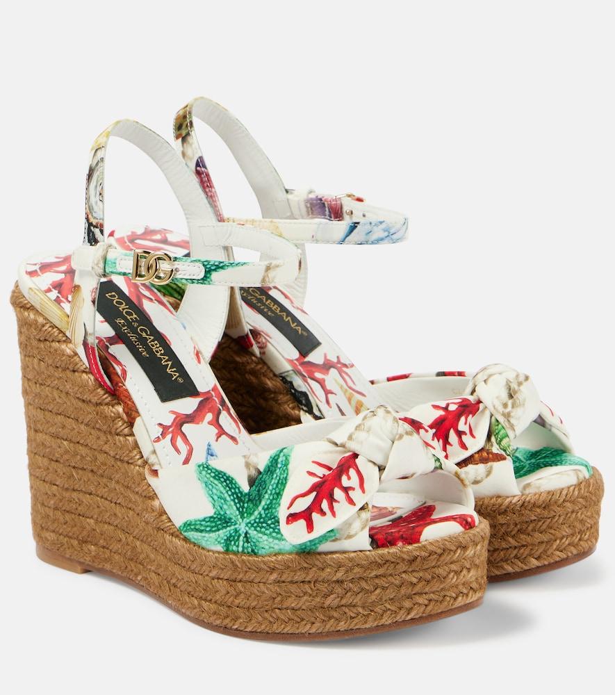 dolce & gabbana capri cava printed espadrille wedges