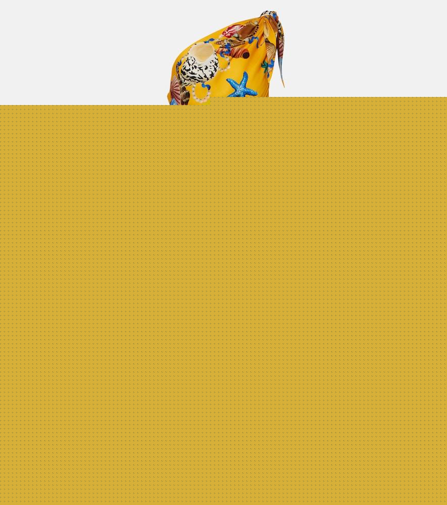 dolce & gabbana capri printed silk-blend midi dress