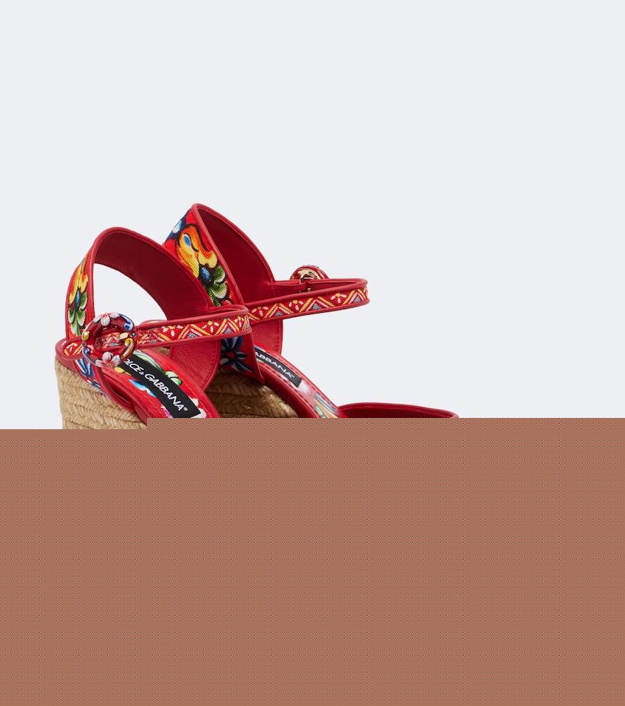 dolce & gabbana carretto canvas espadrille wedges