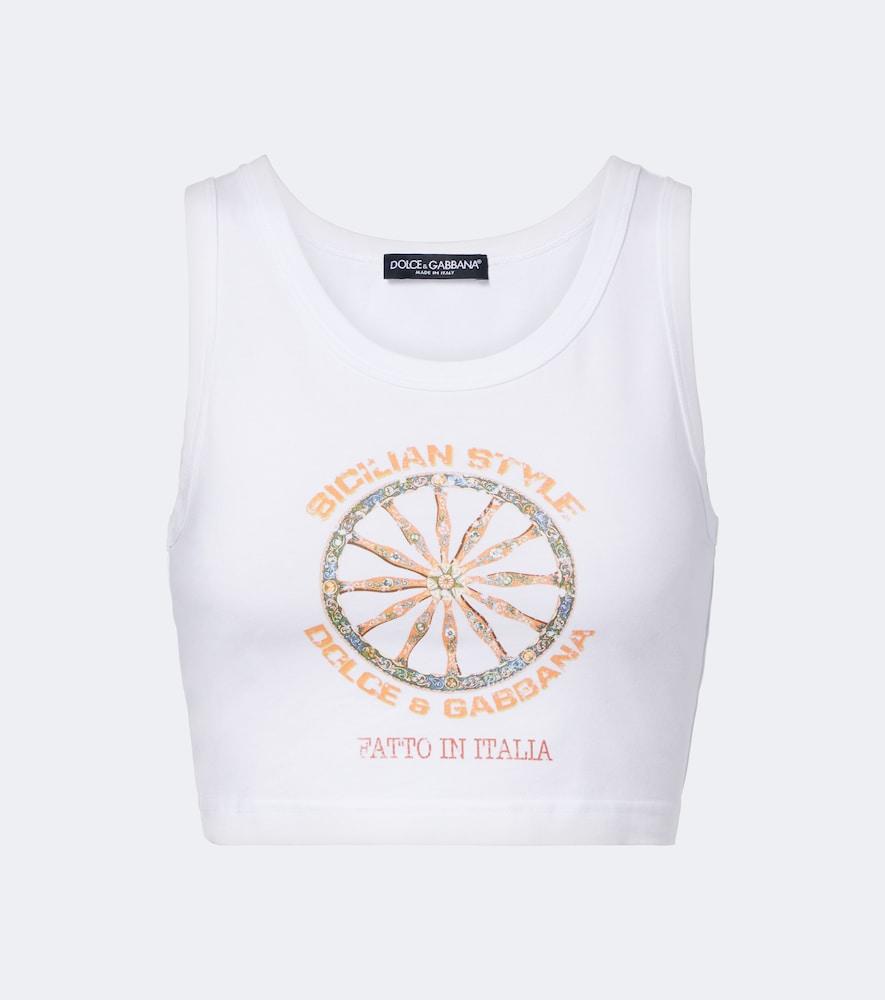 dolce & gabbana carretto cotton-blend crop top