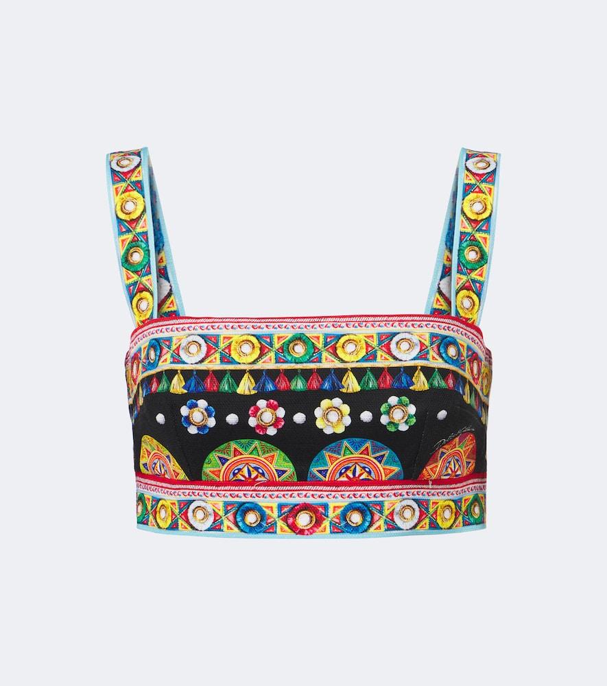 dolce & gabbana carretto cotton bra top