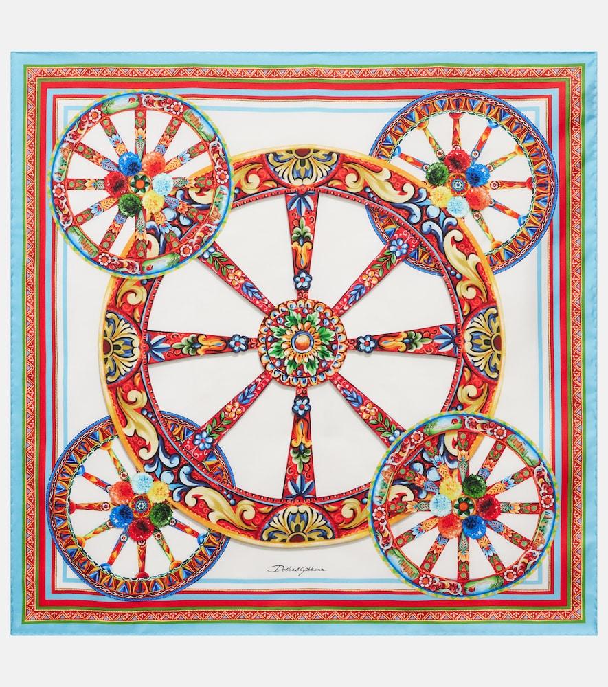 dolce & gabbana carretto silk twill scarf
