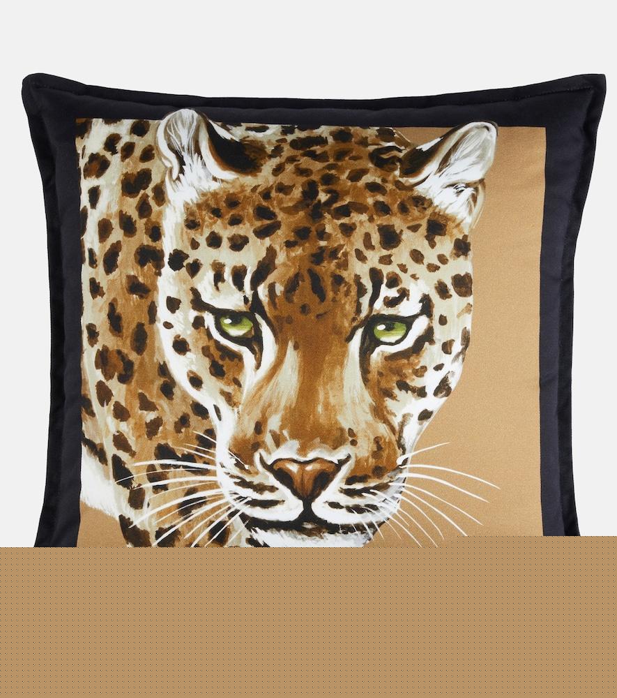 dolce & gabbana casa leopardo small canvas cushion