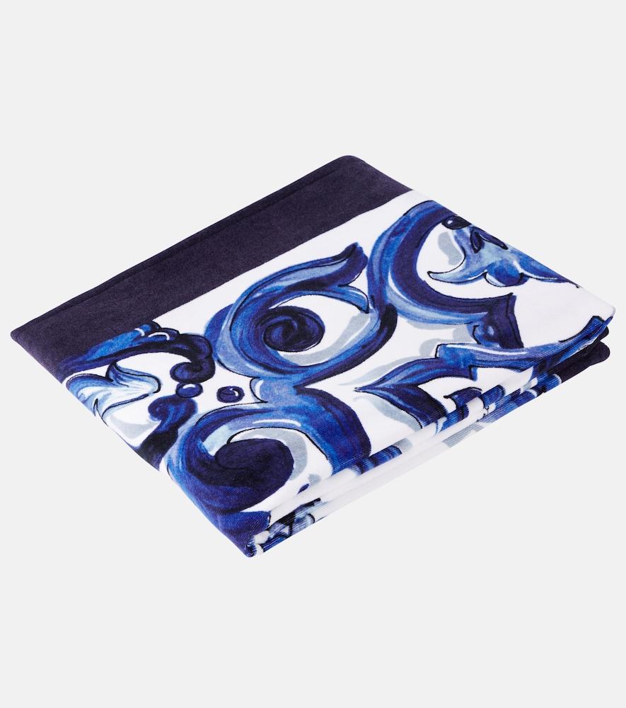 dolce & gabbana casa majolica cotton terry beach towel