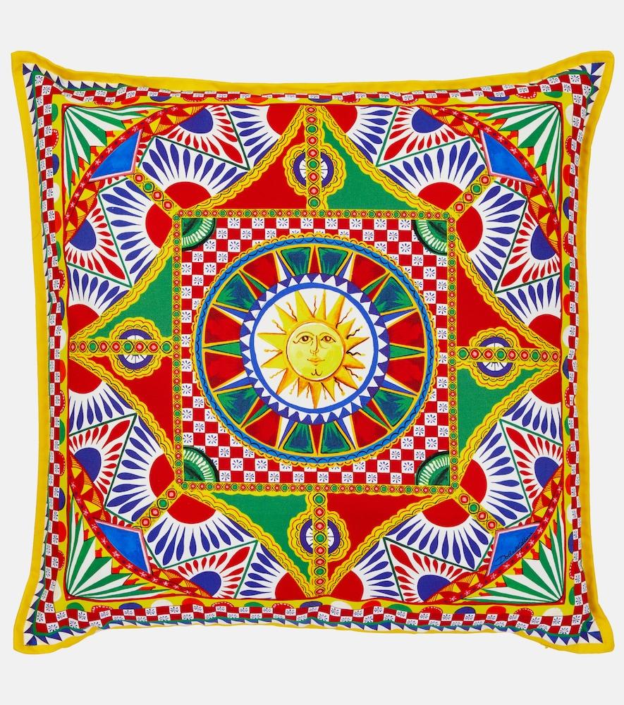 dolce & gabbana casa medium printed canvas cushion
