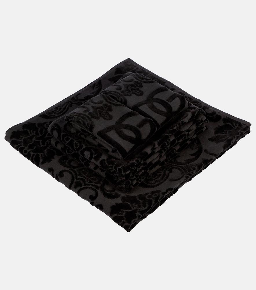 dolce & gabbana casa set of 5 jacquard cotton terry towels