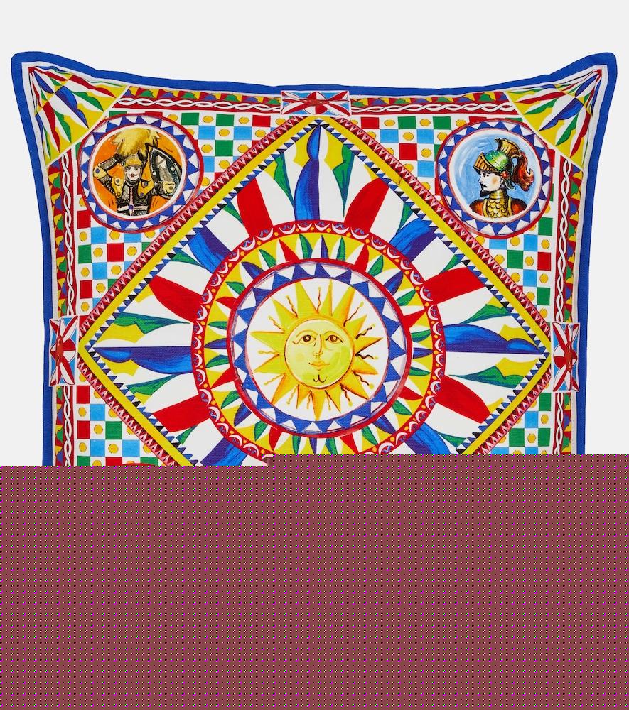 dolce & gabbana casa small printed canvas cushion