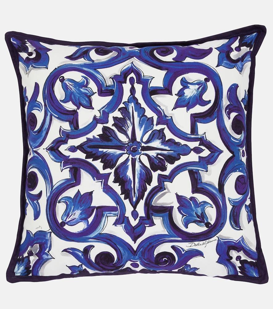 dolce & gabbana casa small printed canvas cushion