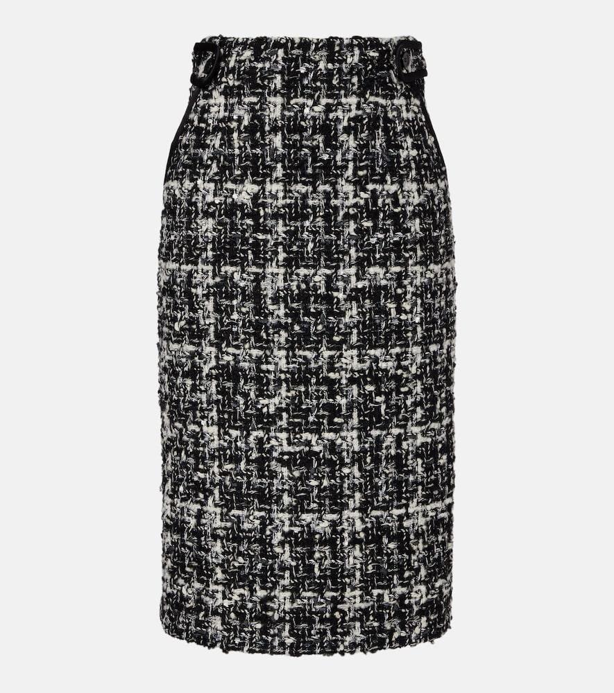dolce & gabbana checked midi skirt