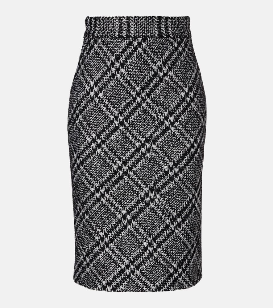 dolce & gabbana checked wool-blend miniskirt