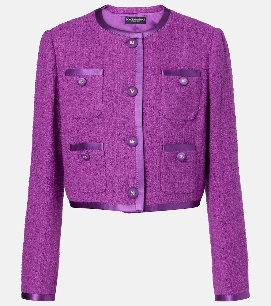 dolce & gabbana cotton and silk-blend tweed jacket
