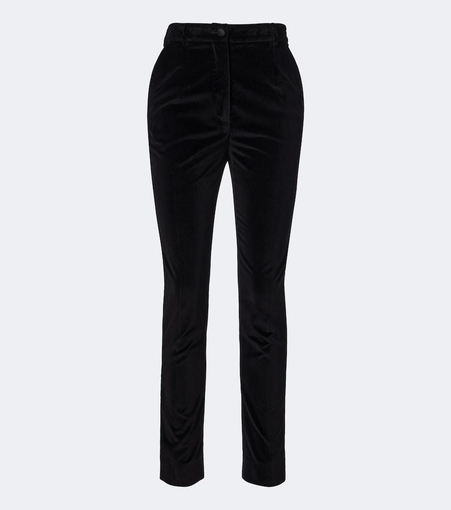 dolce & gabbana cotton and silk-blend velvet slim pants