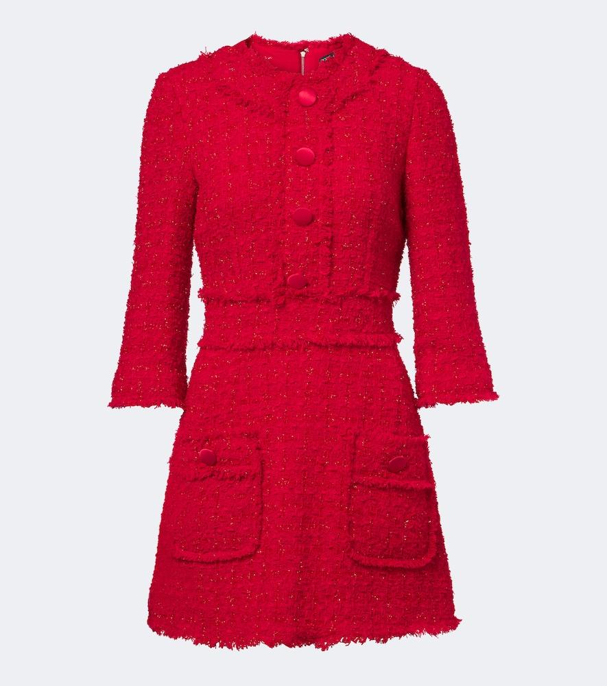 dolce & gabbana cotton-blend bouclé minidress