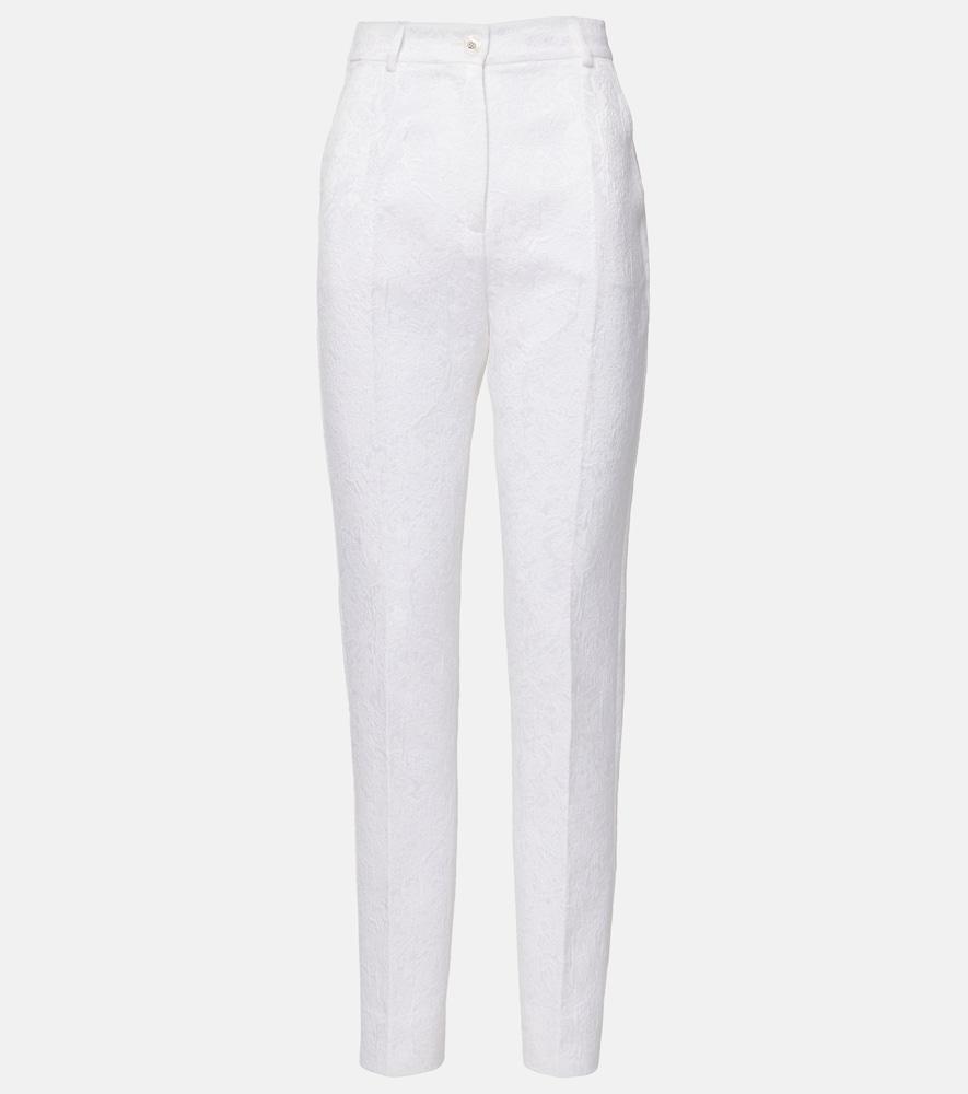 dolce & gabbana cotton-blend brocade slim pants