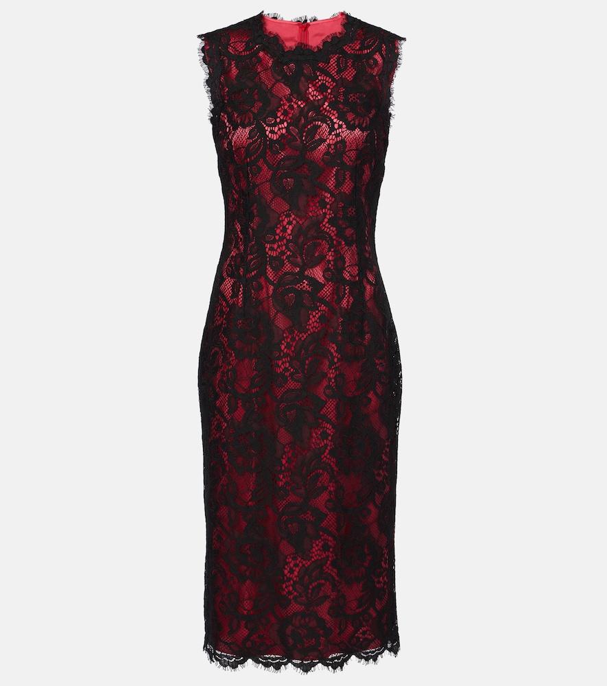 dolce & gabbana cotton-blend lace midi dress