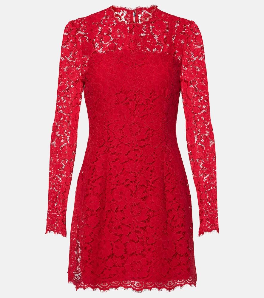 dolce & gabbana cotton-blend lace minidress