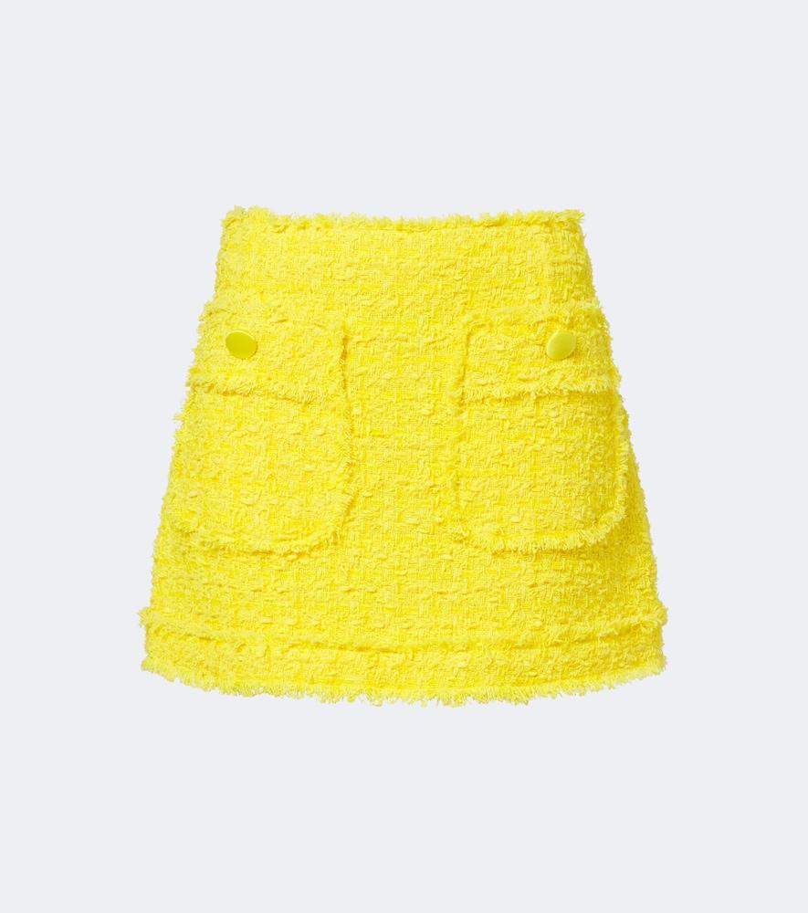 dolce & gabbana cotton-blend tweed miniskirt