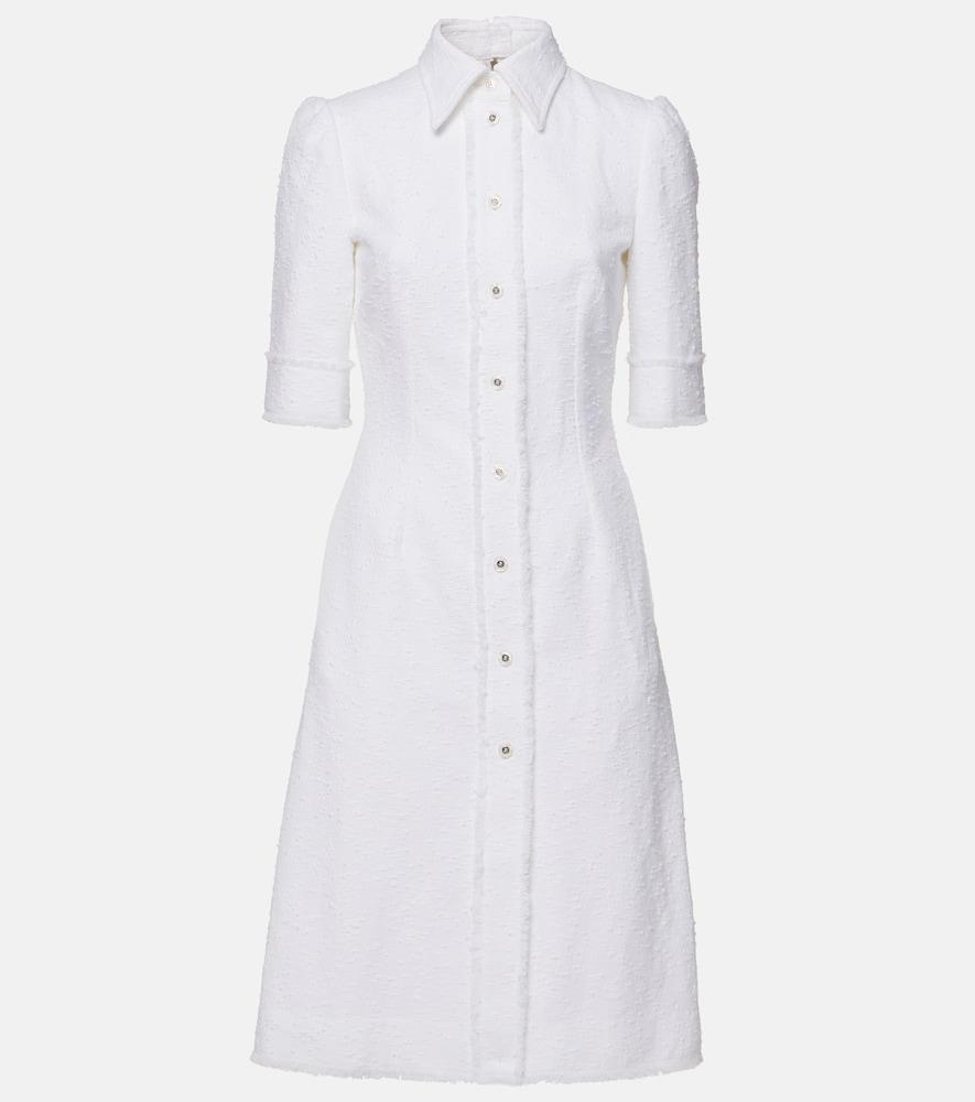 dolce & gabbana cotton-blend tweed shirt midi dress
