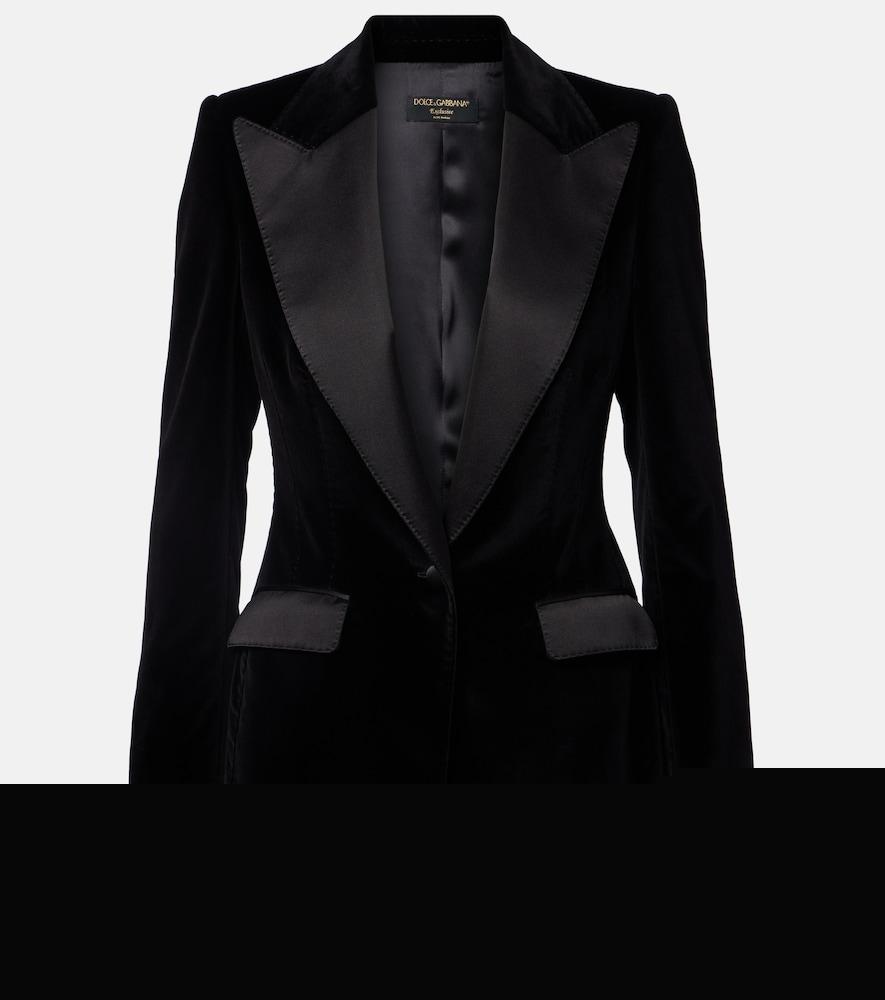 dolce & gabbana cotton-blend velvet tuxedo jacket