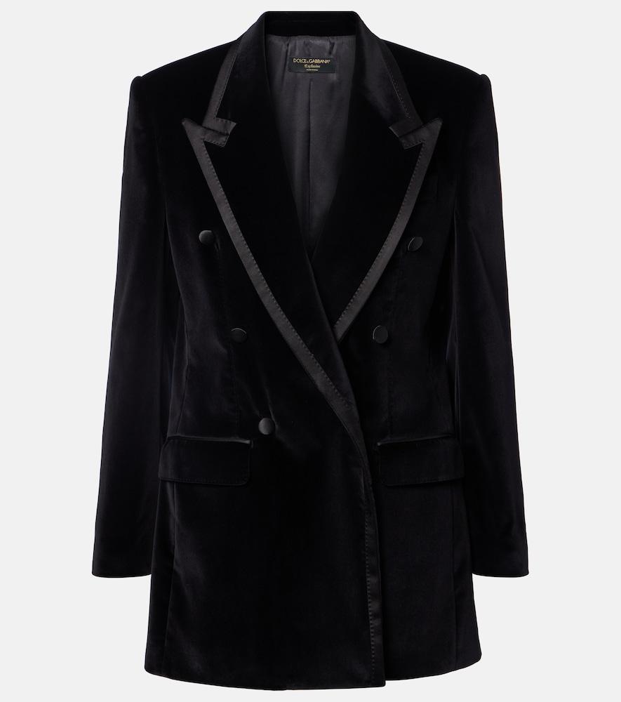 dolce & gabbana cotton-blend velvet tuxedo jacket