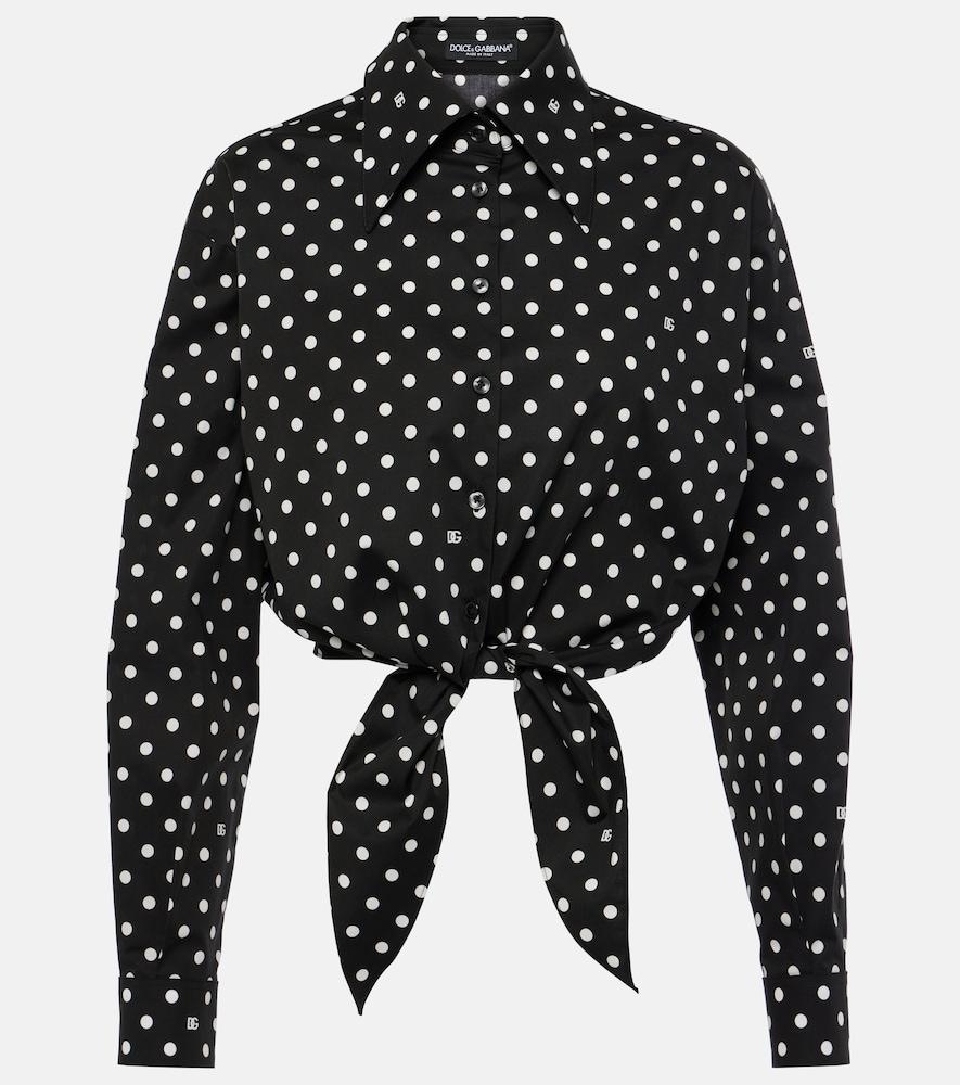 dolce & gabbana cropped cotton-blend blouse