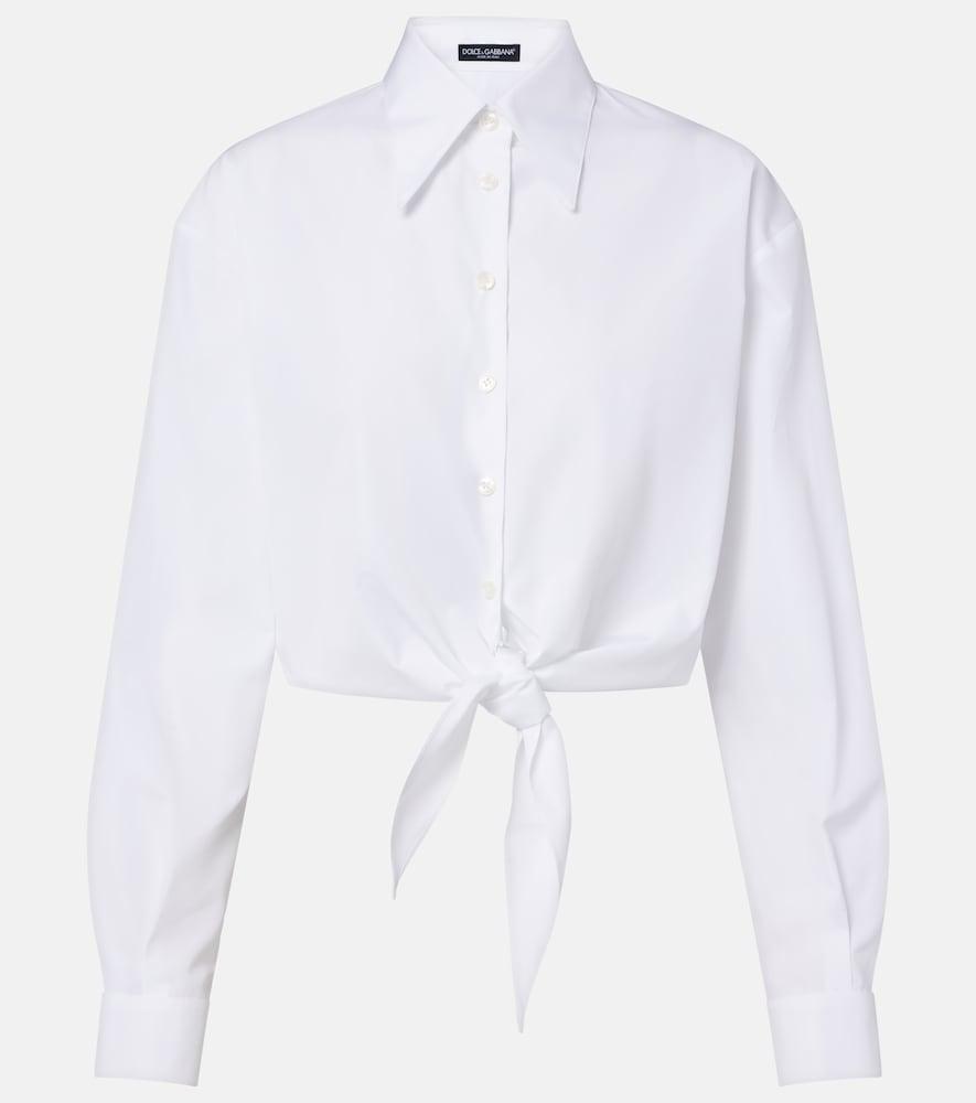 dolce & gabbana cropped cotton poplin shirt