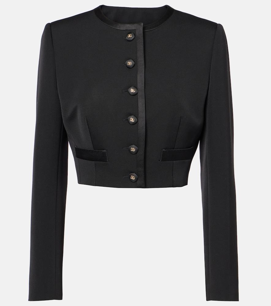 dolce & gabbana cropped wool-blend jacket