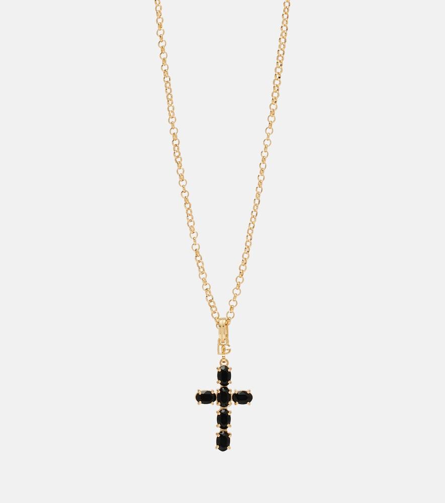 dolce & gabbana cross embellished chain necklace