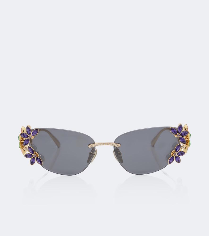 dolce & gabbana crystal-embellished cat-eye sunglasses