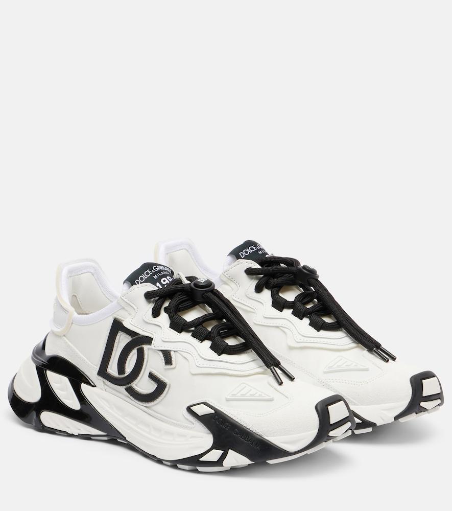 dolce & gabbana day faster dg suede-trimmed sneakers